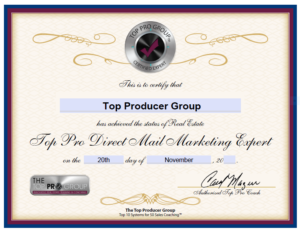 Top Producer Group Certified Direct Mail Marketing Expert